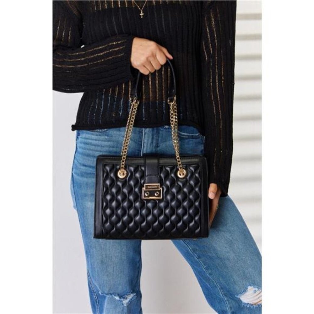 David Jones Quilted‎ PU Leather Handbag